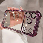 Luxury Electroplate Shockproof Transparent Phone Case For iPhone 18 17 16 15 14 13 12 Pro Max Plus Air Clear Bumper Cases Cover