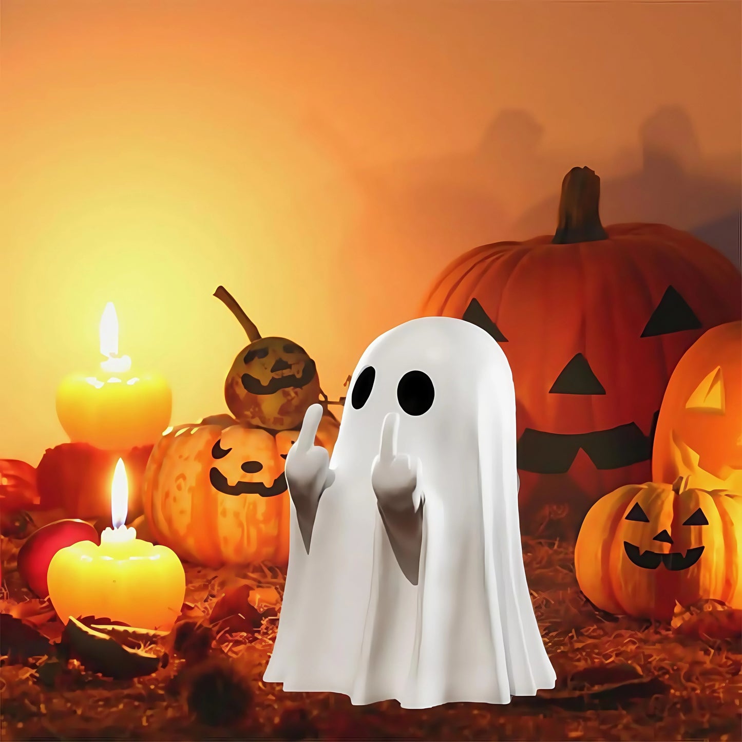 Middle Finger Ghost Statue – Halloween Decor