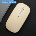 Wireless Mouse Dual Modes Bluetooth-compatibl 2.4G Portable Office Mouse for Laptop Notebook PC MacBook Battery Gaming Mouse