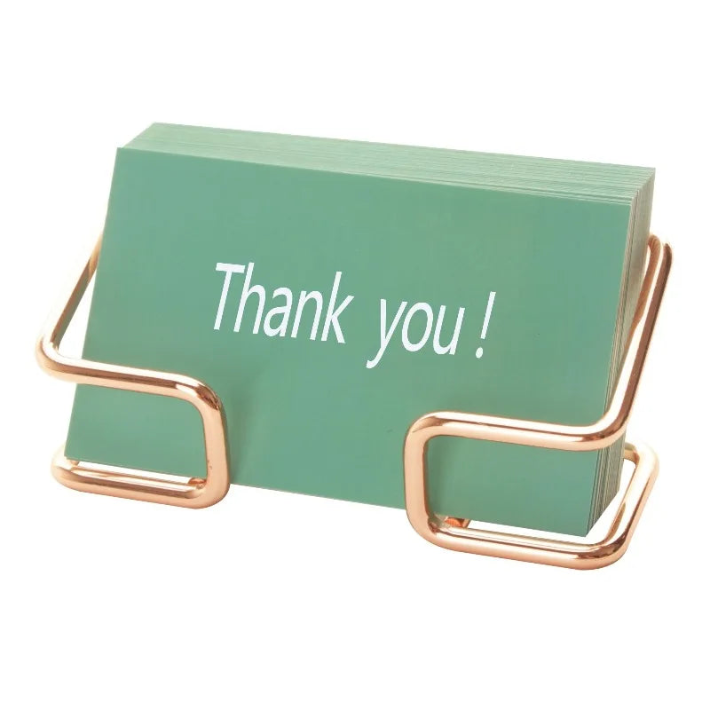 1pc Office Desk Card Holder, Cute Golden Card Storage Box, And Male And Female Office Desk Accessories,stainless steel material.
