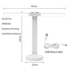 LED Desk Lamp USB Dimmable Touch Foldable Table Lamp with Calendar Temperature Clock Night Light for Study Reading Lamp
