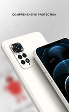 Basic Phone Case for Xiaomi Redmi Note 11 Global Market 4G 6.43" Soft Liquid Silicone Square Classic Lens Protection Back Covers