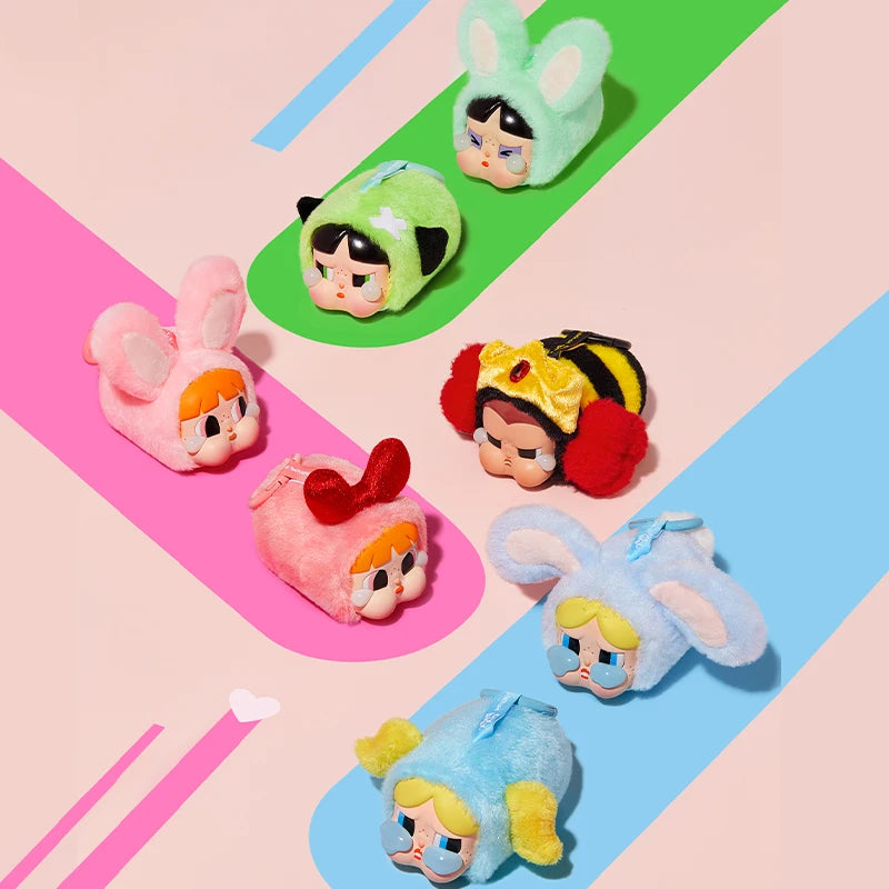 POP MART CRYBABY x Powerpuff Girls Series - Vinyl Face Plush Blind Box 1PC/6PCS Mystery Box