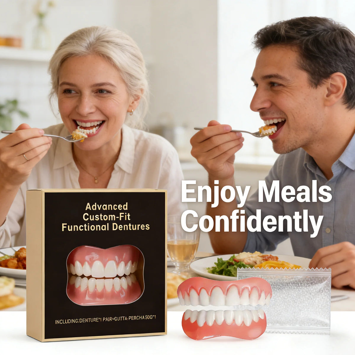 Temporary Teeth Veneers Real Looking Decorative Snap On Teeth Covers Temporary Beauty Teeth Accessory for Daily Makeup Party Photo Use