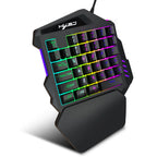 Ergonomic 35-Key Gaming Keyboard with RGB Lighting USB Powered One-Handed Design Thin Film Keys for Enhanced Gaming Experience