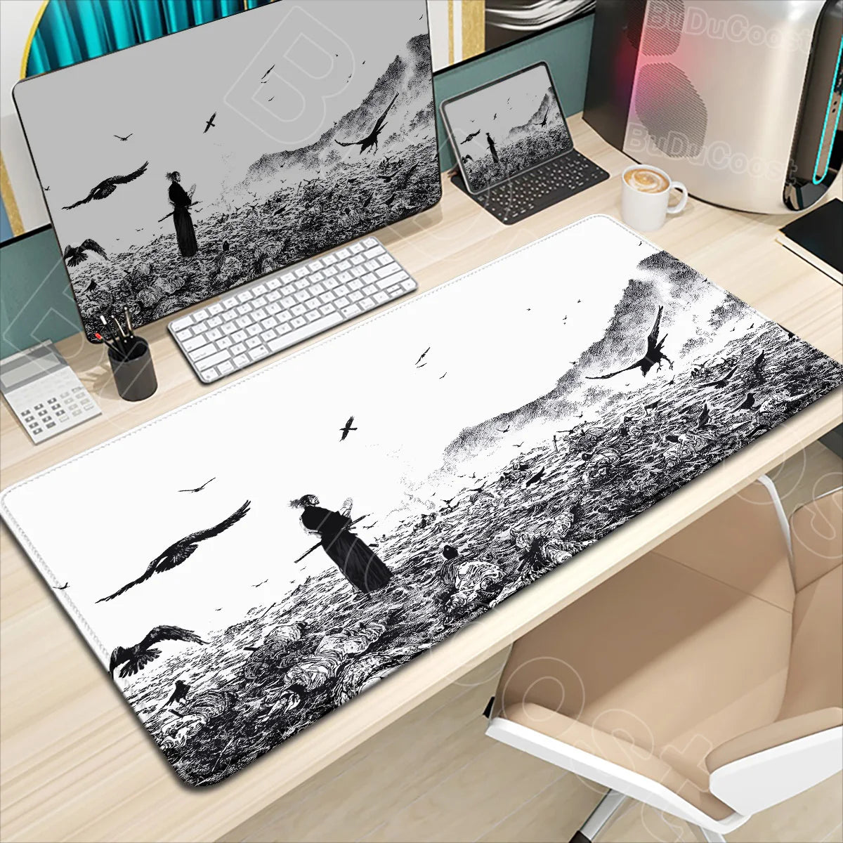New HD Printing Miyamoto Musashi Vagabond Manga Mousepad Large Gaming Compute XXL PC Keyboard Mouse Mat Non-slip Rubber Desk Mat