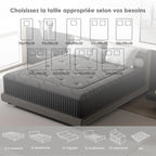 Dewinner Hybrid Mattress with Pocket Springs, 30 cm Height, Memory Foam Support, Medium Firmness, 7 Comfort Zones, Perfect Support, Reinforced Edges, Oeko-Tex Certified