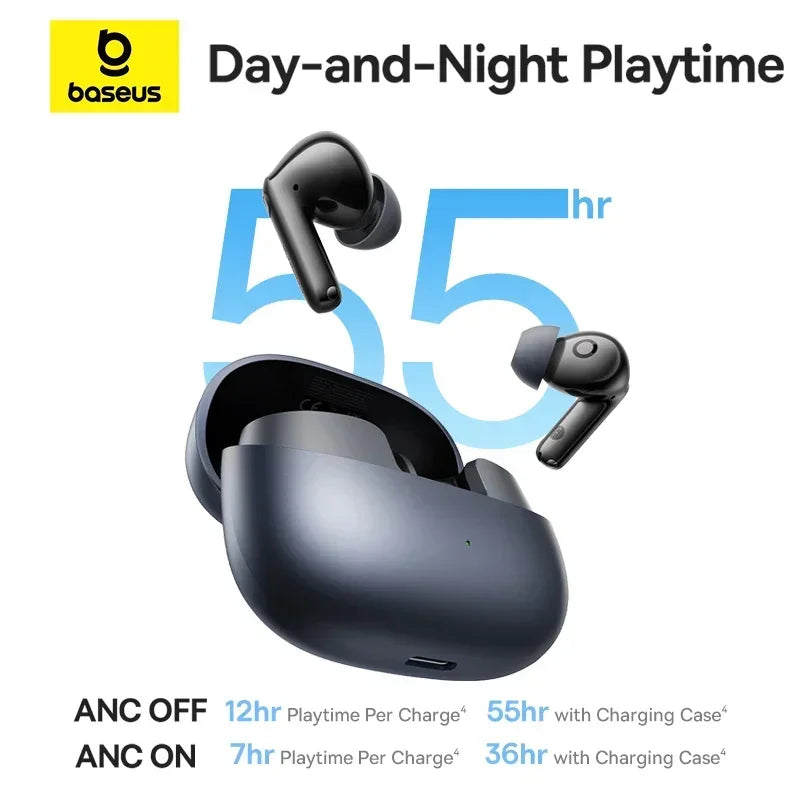 Baseus EP10 Pro ANC Wireless Earbuds Bluetooth 6.0 LDAC Hi Res IP55 12H 55H