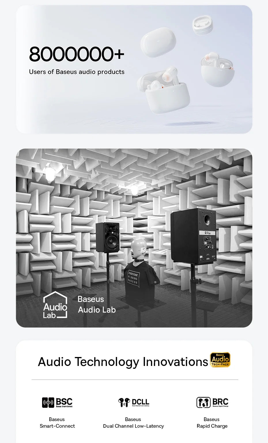 Baseus EP10 Pro ANC Wireless Earbuds Bluetooth 6.0 LDAC Hi Res IP55 12H 55H