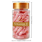 80 Capsules of Vitamin E Facial Essence, Day and Night Moisturizing, Deeply Hydrating, Leaving Skin Soft and Supple, Pink Capsule Packaging, Safe and Hygienic, Easy to Carry