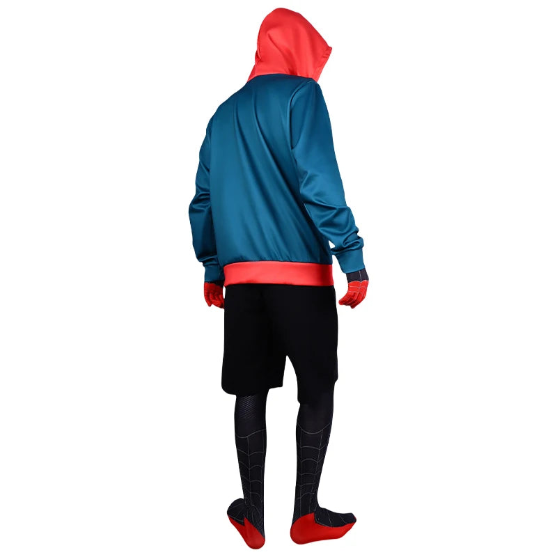 BEAST KINGDOM Spider Miles Morales Cosplay Halloween Jacket Bodysuit Mask Party Costume Suits Spider Miles Fantasy for Unisex