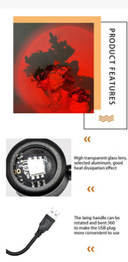 MeeToo USB Sunset Mood Lamp Led Projector Neon Night Light for Living Room Decor Bedroom Background Photography Wall Atmosphere