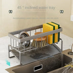 Kitchen stainless steel shelf, sponge drain rack, sink drainage rack, dishwashing supplies, dishcloth storage, drainage rack