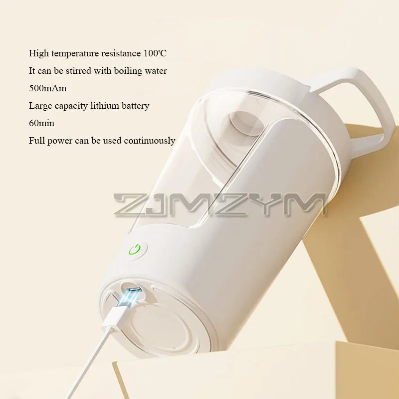 450ml Automatic Mixing Cup Portable Whey Protein Shaker Bottle USB Rechargeable Home Mixer Battery Powered Rotating Water Cup