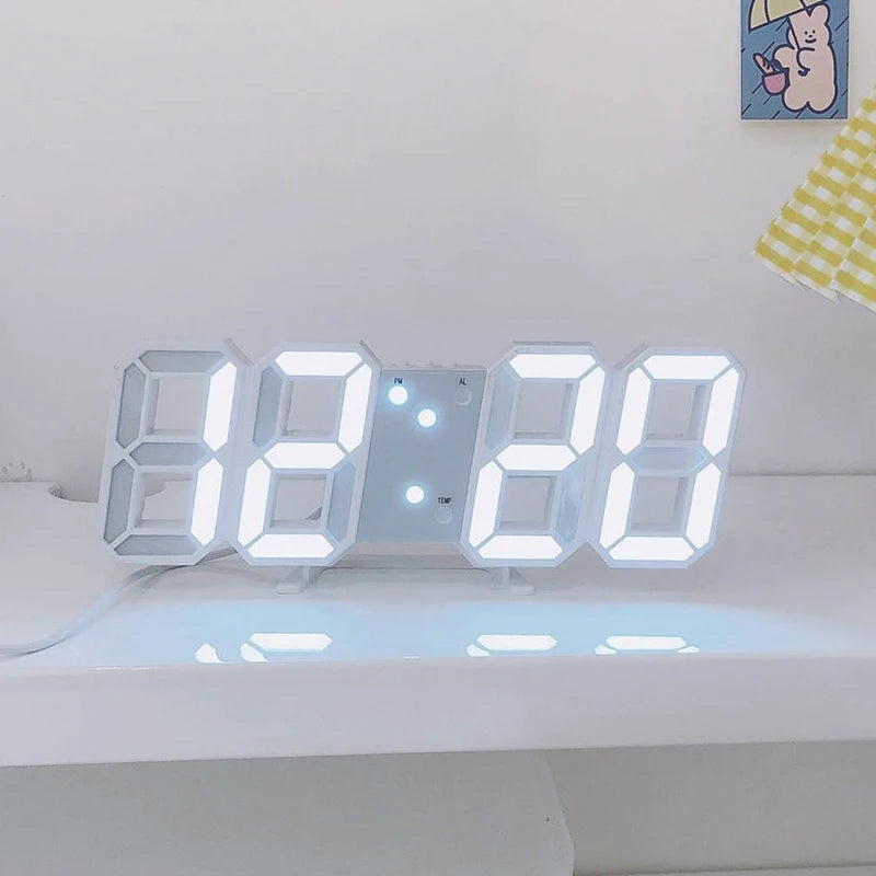 3D LED Digital Wall Clock – USB Powered