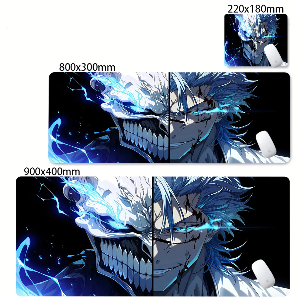 Large Mouse Pad Black White Anime BLEACH Mause Mats Gaming Accessories Office Gamer Keyboard Desk Mat Kurosaki Ichigo Mousepad