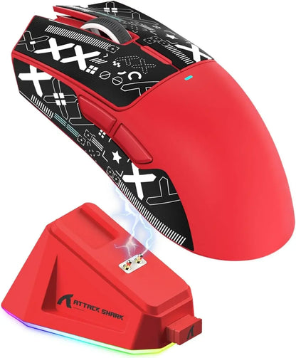 Attack Shark X11 PAW3311 Wireless Bluetooth Mouse, 2.4G 400IPS RGB PC Gaming Mouse