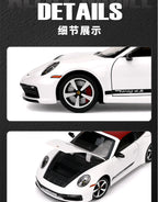 1:32 911 Targa 4S Sports Car Alloy Car Model Simulated Children's Toy Collection Ornaments for Boys Gifts