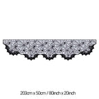 Halloween Table Runner Tablecloth Spider Web Halloween Black Fireplace Mantel Cover for Home Party Halloween Decoration
