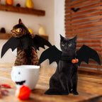 Halloween Pet Bat Wings Costume Cat Dog Clothes with 2 Pumpkin Bells Cosplay Outfit for Small Cats Dogs Party Dress Up Fun