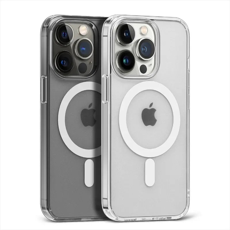 Magnetic Original Clear Case For iPhone 17 16 15 14 Plus 13 12 Mini 11 Pro Max 16E 17E Funda For Magsafe Transparent Cover