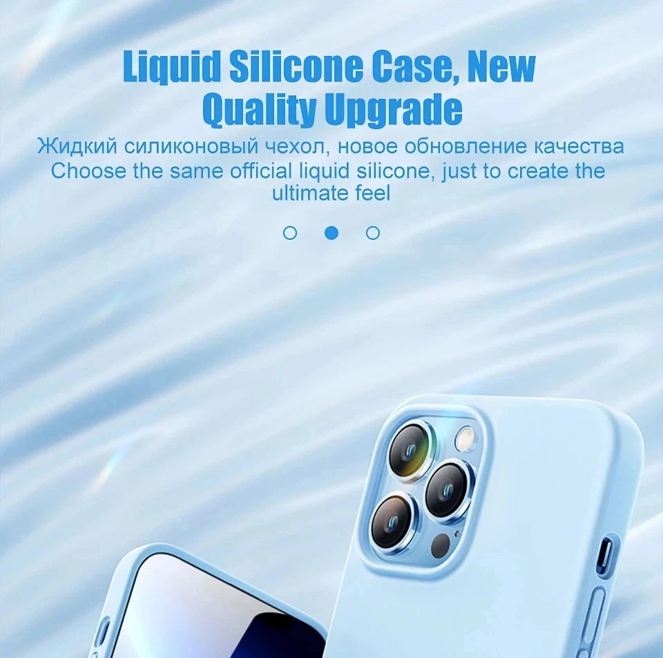 Luxury Shockproof Case For Apple iPhone 11 12 13 14 15 16 17 Pro Max 17 Air Plus Liquid Silicone Cases Cover Phone Accessories