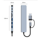 8 in 2 Type C USB HUB Docking Station with 3.5mm Audio Jack for Micro SD Card Reader MacBook Laptop Tablet Phone Disk Converter
