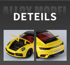 1:24 Porsche 911 992 Turbo S Alloy Sports Car Model Diecast Metal Racing Vehicles Car Model Simulation Sound Light Kids Toy Gift