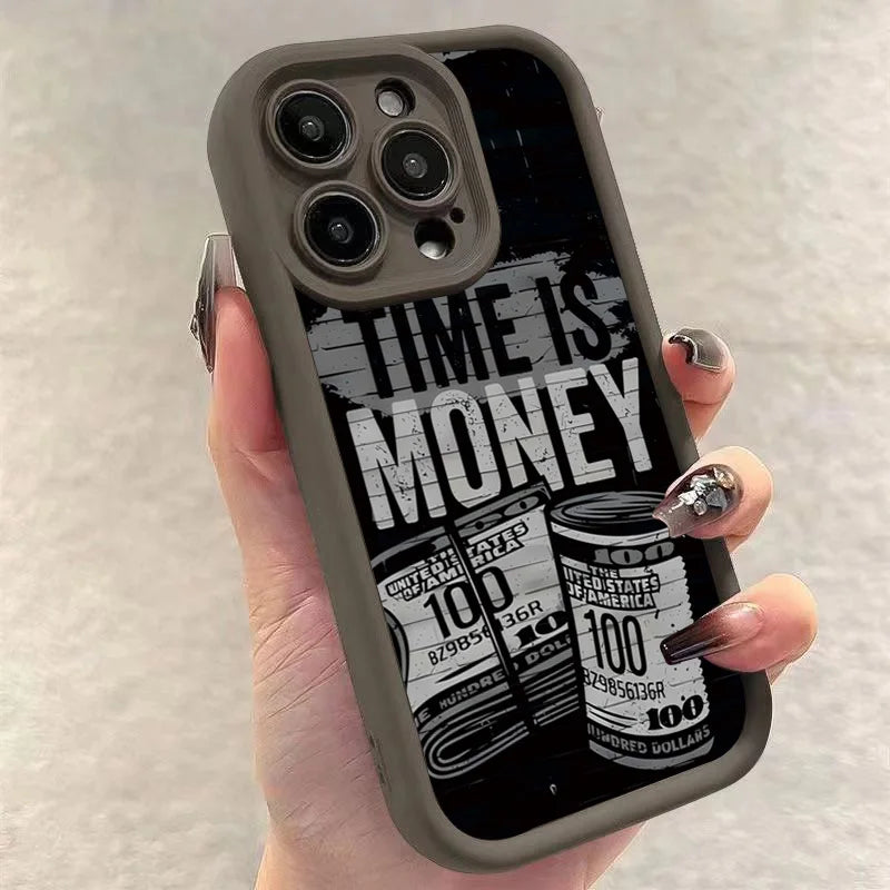 "Time is Money" Print iPhone Case – Soft Cover