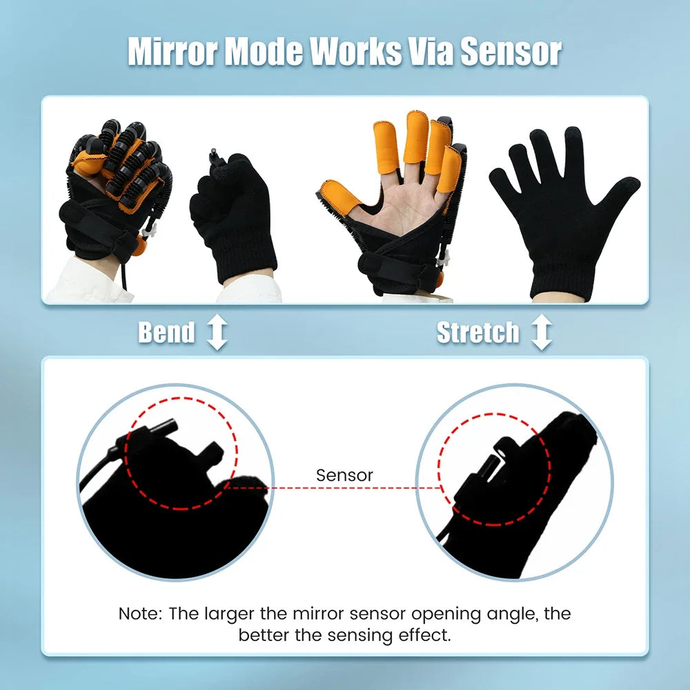 Left & Right Rehabilitation Robot Gloves Hand Massage Device for Stroke Hemiplegia Hand Function Recovery Finger Workout Trainer