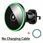 30W Fast Charging Magnetic Car Wireless Charger, LED Light Phone Mount Holder for iPhone 12, 13, 14, 15，16，17， Pro Max