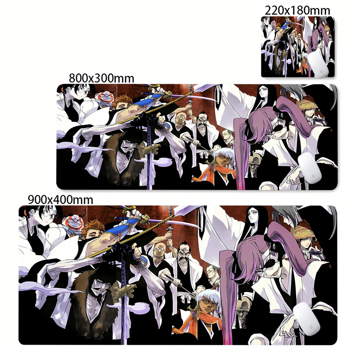 Large Mouse Pad Black White Anime BLEACH Mause Mats Gaming Accessories Office Gamer Keyboard Desk Mat Kurosaki Ichigo Mousepad