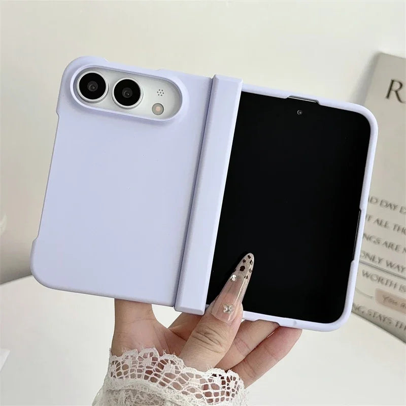 Luxury Skin Feel Frosted Matte Fold Phone Case For iPhone Duo Ultra 18 Fold Hinge Protective Ultra-thin PC Shockproof Hard Cover