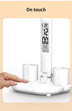 LED Desk Lamp USB Dimmable Touch Foldable Table Lamp with Calendar Temperature Clock Night Light for Study Reading Lamp