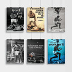 1pc Boxer Mike Tyson M-Muhammad Ali Motivational Quote Posters Retro Kraft Paper Sticker DIY Room Bar Cafe Wall Painting