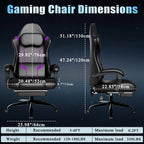 Gaming Chair, Video Game Chair with Pocket Spring Cushion and Footrest, Height Adjustable Computer Chair with Swivel Seat and H