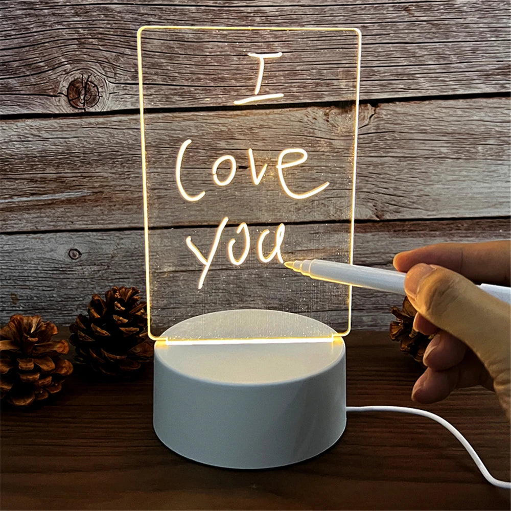 LED Acrylic Message Board with Night Light