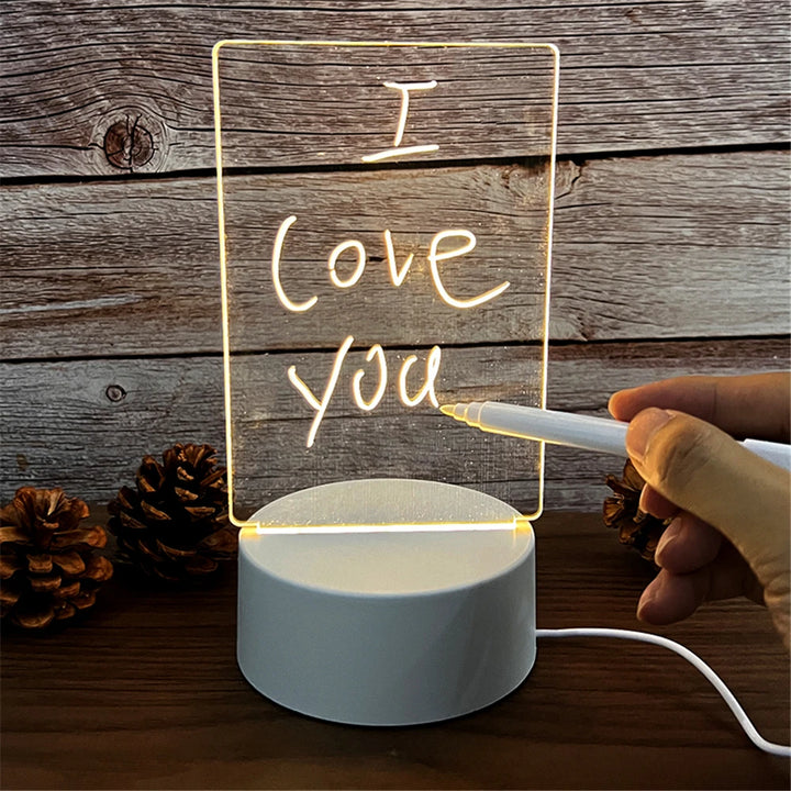 LED Acrylic Message Board with Night Light