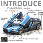 1:32 Atlantic Tourbillon Car Model Alloy Diecast Toys Doors Opened Sound Light Pull Back Miniature Models Office Table Ornaments