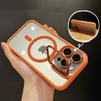 Luxury Magnetic Shockproof Phone Case For iPhone 16 15 14 13 12 17 18 Pro Max For Magsafe Funda Stand Glass Lens Protector Cover