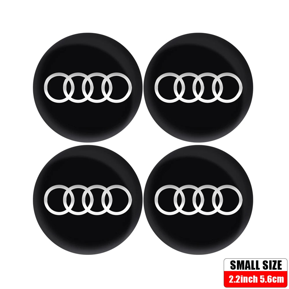 56/60/65MM Car Wheel Hub Caps Auto Emblem Tyre Center Covers Accessories For Audi A1 A2 A3 A4 A5 A6 A7 A8 Quyttro Sline RS Q2 Q3