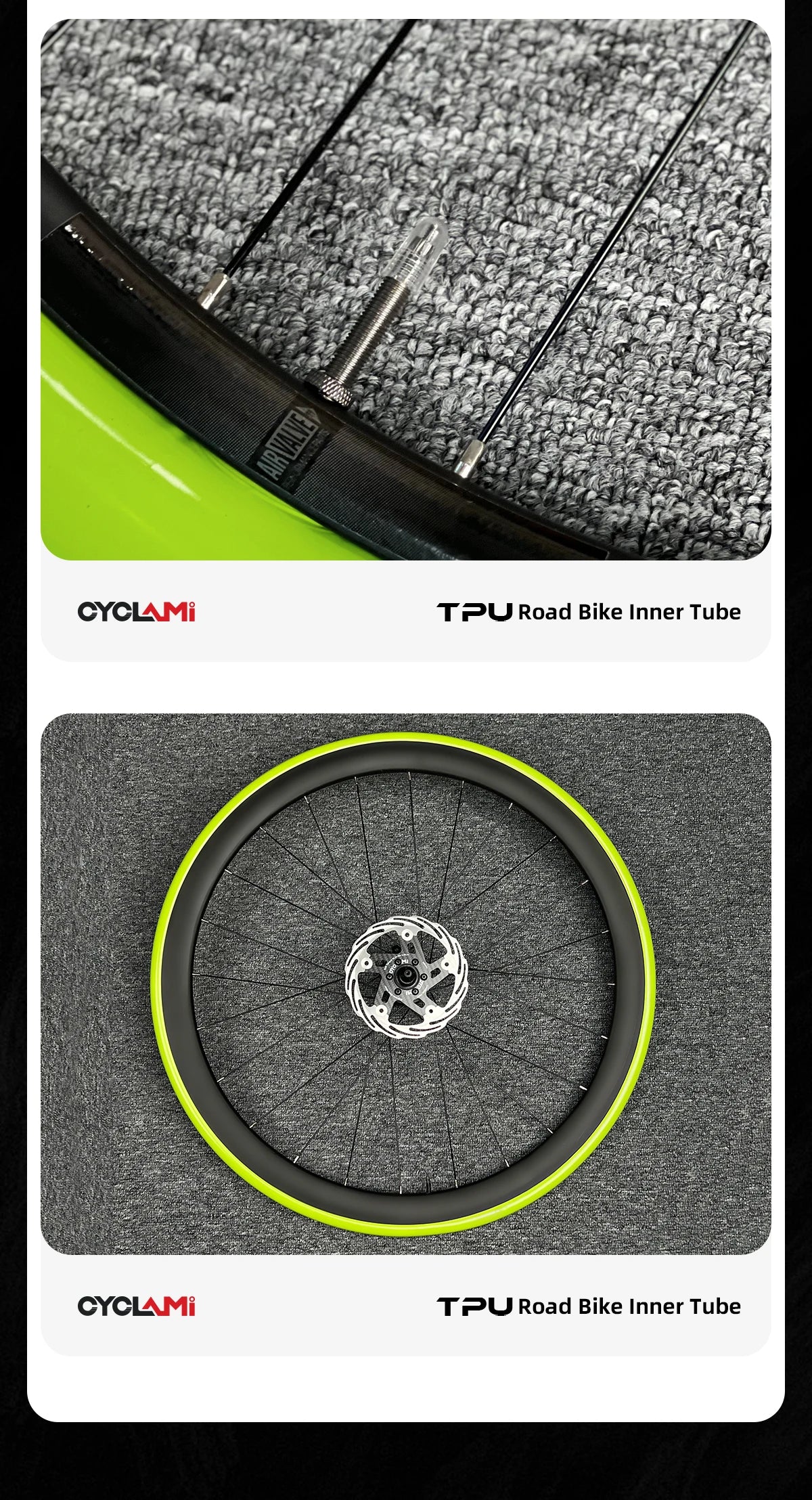 CYCLAMI Bike Inner Tube Ultralight TPU Hose Metal Presta Valve Removable Bike Accessories For Road 700C 700 18 23 25 28 30 32 C