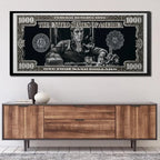 1PC frameless Classic Movie, Scarface Tony Montana Dollar Wall Art, HD Canvas Print Poster, Home, Living Room, Room Decor Painti