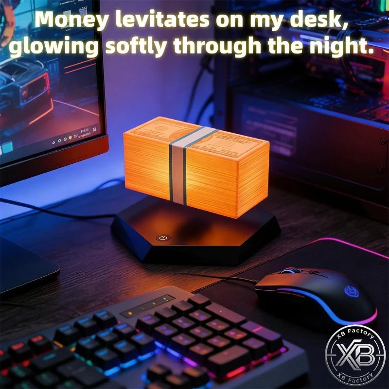 Floating Money Lamp for Fans Levitating Dollar Lamp Desk Gadget for Game Room Office Man Cave Decor Unique Gift for Gamers