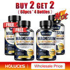 Magnesium 12-IN-1 Complex Capsules - Bone & Heart Health Supplement, Sleep Support,Muscle Relaxation,Stress & Anxiety Relief