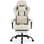 JHK Ergonomic Computer Gaming Chair Height Adjustable 360° Swivel with Headrest Lumbar Support Linkage Armrests For Office Home