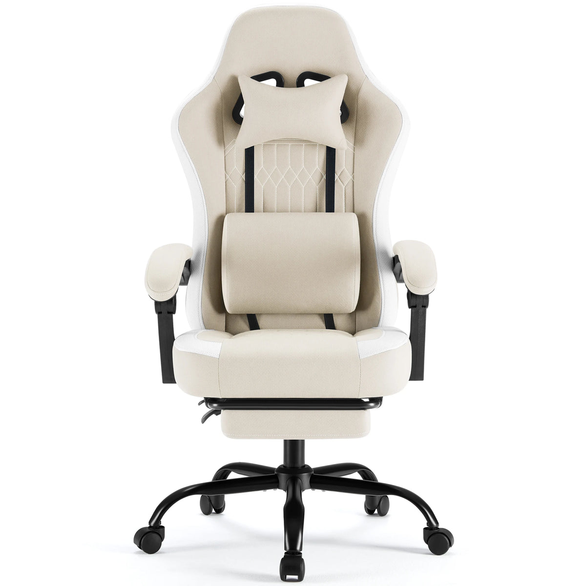 JHK Ergonomic Computer Gaming Chair Height Adjustable 360° Swivel with Headrest Lumbar Support Linkage Armrests For Office Home