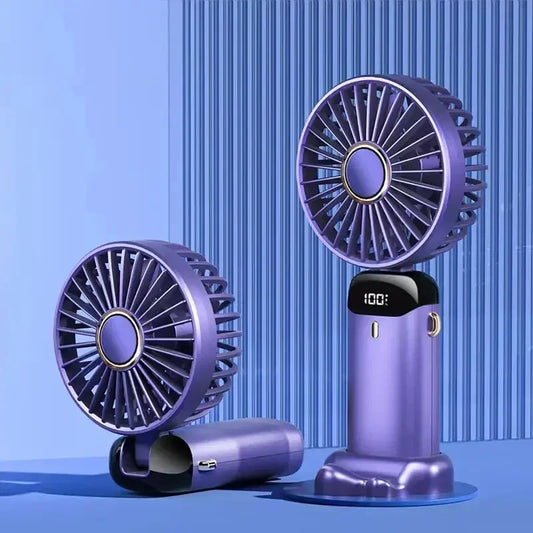 Mini Aromatherapy Handheld Fan 5 Speed Rechargeable Adjustable LED Display