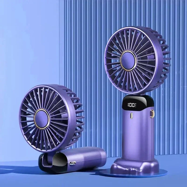 Mini Aromatherapy Handheld Fan 5 Speed Rechargeable Adjustable LED Display