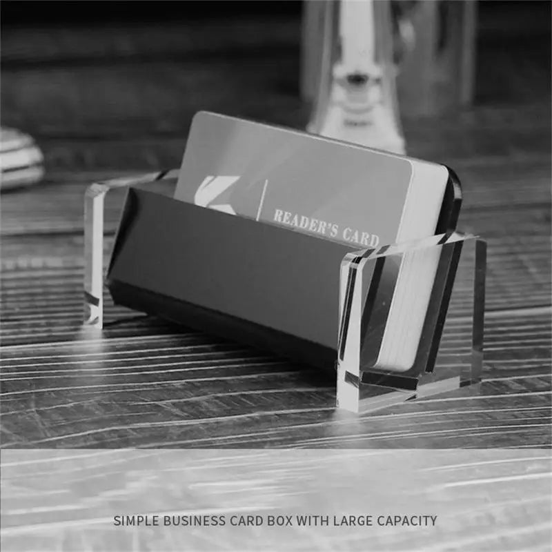 Black&Clear Acrylic Business Card Holder For Desk Plastic Business Cards Display Holders Stand Name Cards Organizer Card Shelf